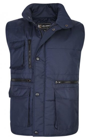 Kam Jeans KV115 Military Multi Pocket Vest Navy - Jakne - Muške Jakne Veliki Brojevi