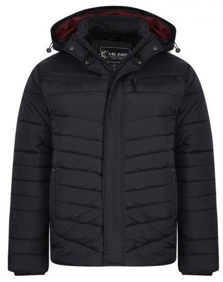 Kam Jeans KV118 Lightweight Quilted Jacket Black - Jakne - Muške Jakne Veliki Brojevi