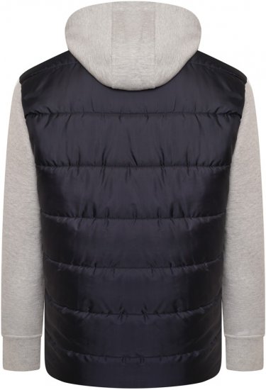 Kam Jeans KV135 Quilted Zip Thru Hoody with Padded Body & Jersey Sleeves Navy TALL SIZES - MUŠKA ODJEĆA MT-6XLT - Odjeća za Visoke Muškarce