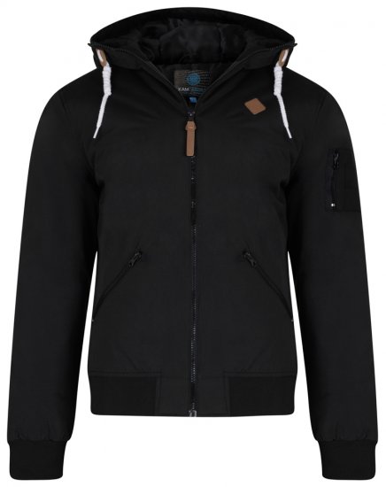 Kam Jeans KV76 Bomber Jacket Black - Jakne - Muške Jakne Veliki Brojevi