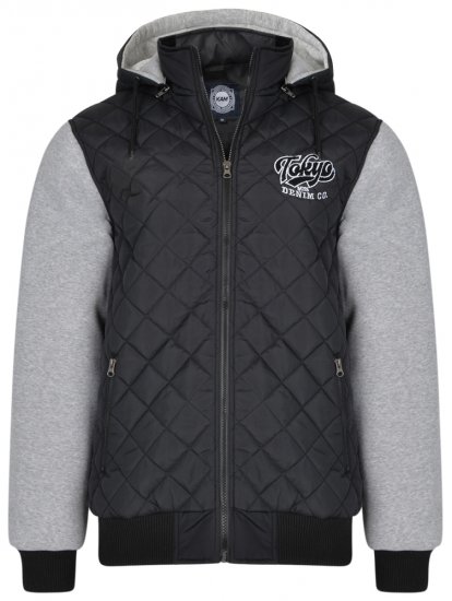 Kam Jeans KV91 Jersey Sleeve Jacket Black - Jakne - Muške Jakne Veliki Brojevi