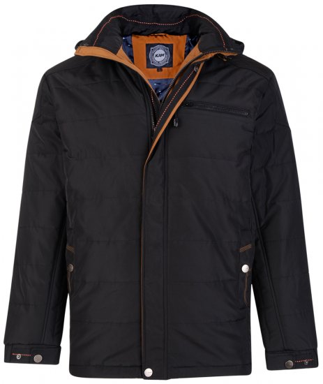 Kam Jeans KV98 Padded Jacket Black - Jakne - Muške Jakne Veliki Brojevi