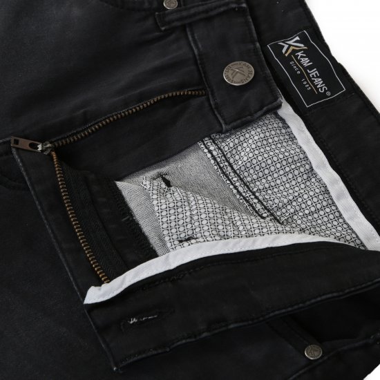 Kam Jeans Nunez Knitted Denim Stretch Fashion Jeans Charcoal - Traperice & hlače - Muške Traperice i Hlače Veliki Brojevi