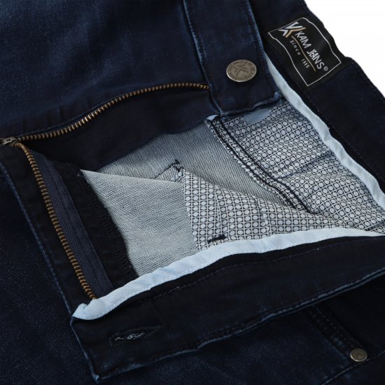 Kam Jeans Nunez Knitted Denim Stretch Fashion Jeans Dark Blue - Traperice & hlače - Muške Traperice i Hlače Veliki Brojevi