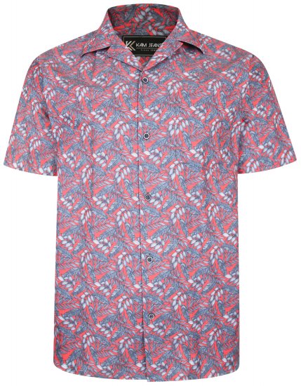Kam Jeans P011 Premium Short sleeve Shirt Red - Košulje - Muške Košulje Veliki Brojevi