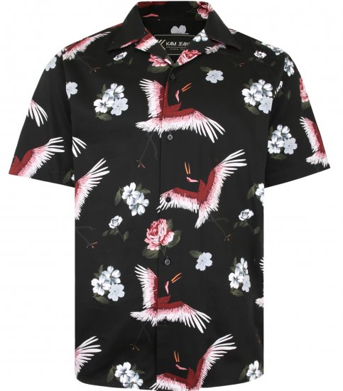 Kam Jeans P016 Flamingo Print Shirt - Košulje - Muške Košulje Veliki Brojevi