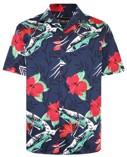 Kam Jeans P017 Casual Floral Print Shirt - Košulje - Muške Košulje Veliki Brojevi
