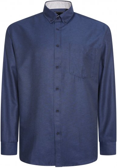 Kam Jeans P020 Premium Long sleeve Oxford Shirt Navy - Košulje - Muške Košulje Veliki Brojevi