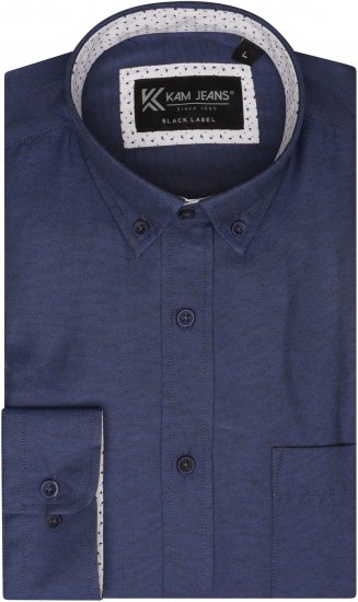 Kam Jeans P020 Premium Long sleeve Oxford Shirt Navy - Košulje - Muške Košulje Veliki Brojevi