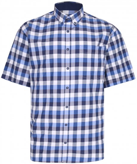 Kam Jeans 642 Premium Short Sleeve Shirt Blue - Košulje - Muške Košulje Veliki Brojevi