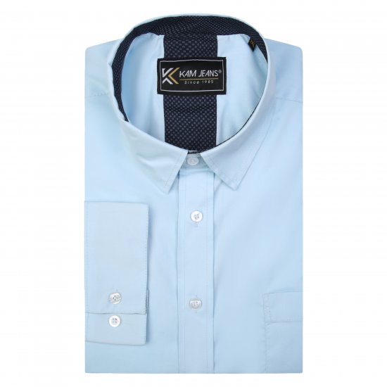 Kam Jeans P684 Premium Stretch Shirt Blue - Košulje - Muške Košulje Veliki Brojevi