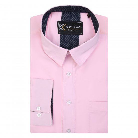 Kam Jeans P684 Premium Stretch Shirt Pink - Košulje - Muške Košulje Veliki Brojevi