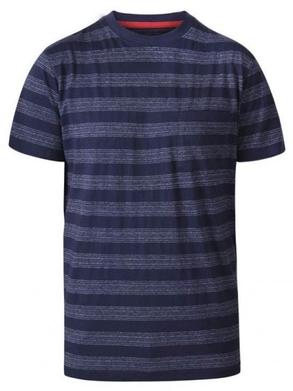 D555 Keegan Crew Neck Stripe T-Shirt Navy - Majice Kratkih Rukava - Muške Majice Kratkih Rukava Veliki Brojevi 