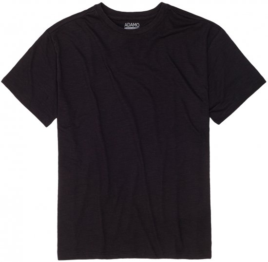 Adamo Kevin Regular fit T-shirt Slub Black - Majice Kratkih Rukava - Muške Majice Kratkih Rukava Veliki Brojevi 