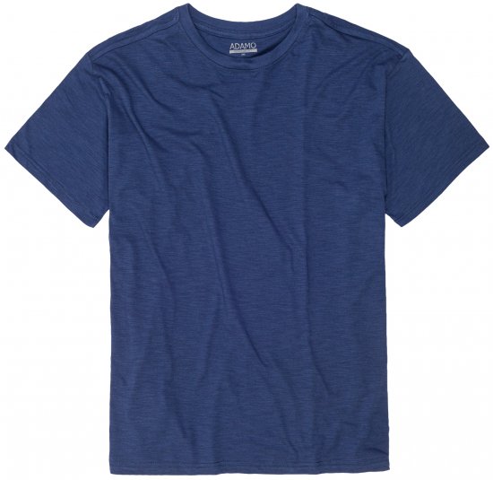 Adamo Kevin Regular fit T-shirt Slub Blue - Majice Kratkih Rukava - Muške Majice Kratkih Rukava Veliki Brojevi 
