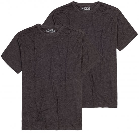 Adamo Kilian Regular fit 2-pack T-shirt Charcoal - Majice Kratkih Rukava - Muške Majice Kratkih Rukava Veliki Brojevi 