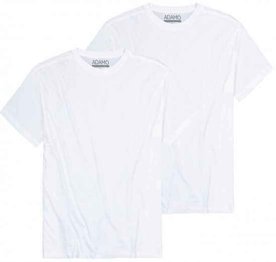 Adamo Kilian Regular fit 2-pack T-shirt White - Majice Kratkih Rukava - Muške Majice Kratkih Rukava Veliki Brojevi 