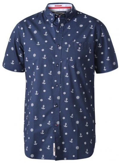 D555 Kirk Short Sleeve Shirt Navy - Košulje - Muške Košulje Veliki Brojevi