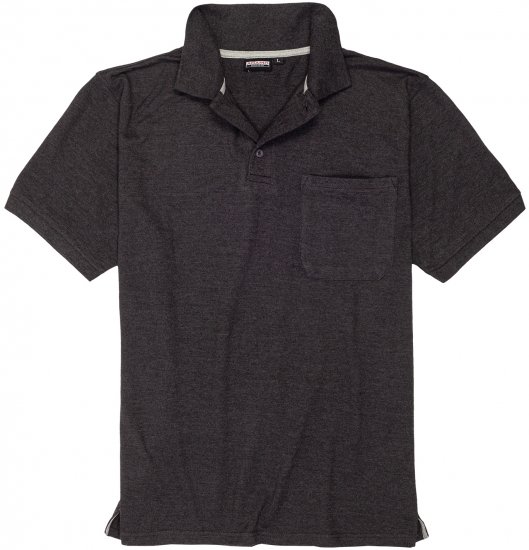Adamo Klaas Regular fit Polo Shirt with Pocket Charcoal - Polo majice - Muške Polo Majice Veliki Brojevi