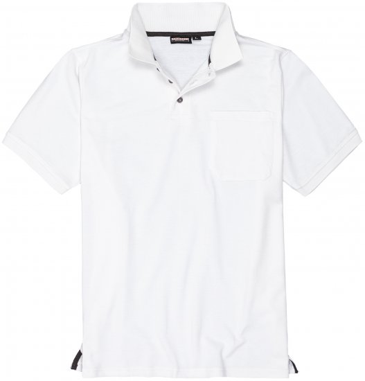 Adamo Klaas Regular fit Polo Shirt with Pocket White - Polo majice - Muške Polo Majice Veliki Brojevi