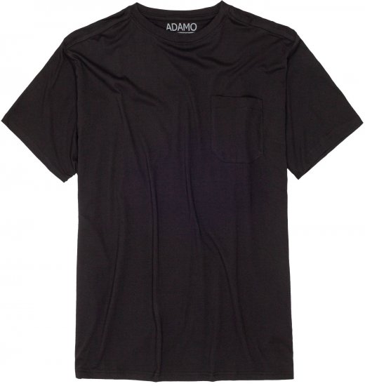 Adamo Kody Regular fit T-shirt with Pocket Black - Majice Kratkih Rukava - Muške Majice Kratkih Rukava Veliki Brojevi 