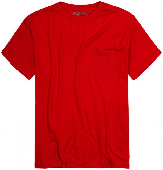Adamo Kody Regular fit T-shirt with Pocket Red - Majice Kratkih Rukava - Muške Majice Kratkih Rukava Veliki Brojevi 