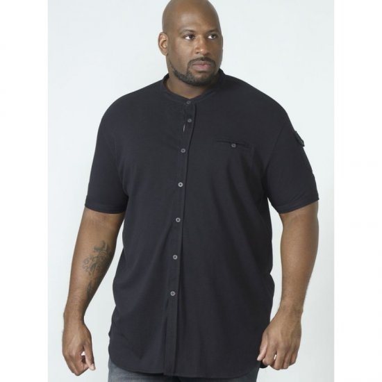D555 Archer Collarless Shirt Black - Košulje - Muške Košulje Veliki Brojevi