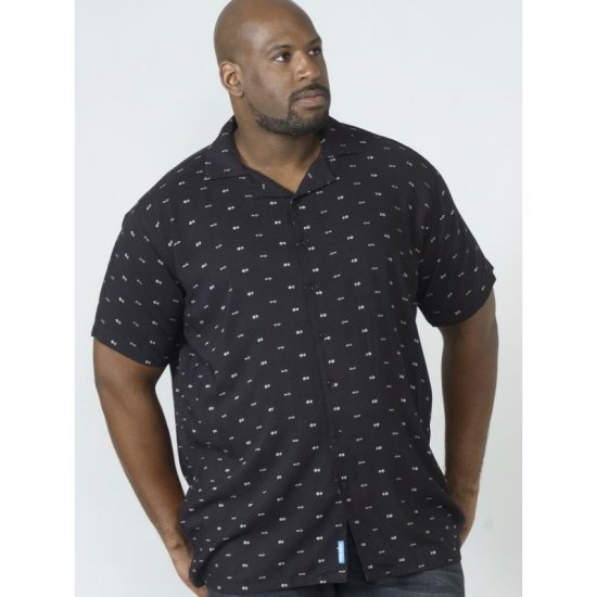 D555 Luciano Bowling Shirt Black - Košulje - Muške Košulje Veliki Brojevi
