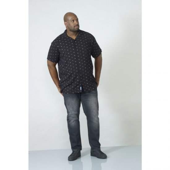 D555 Luciano Bowling Shirt Black - Košulje - Muške Košulje Veliki Brojevi