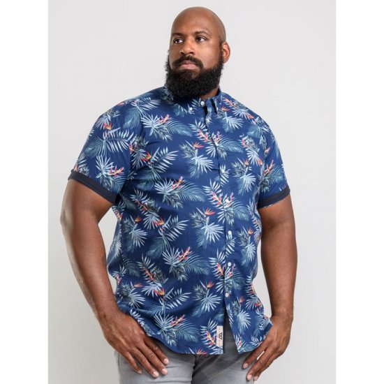 D555 Reuben Hawaii Shirt Navy - Košulje - Muške Košulje Veliki Brojevi