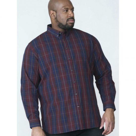 D555 Grady Long Sleeve Check Shirt - Košulje - Muške Košulje Veliki Brojevi