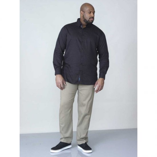 D555 Jahine Long Sleeve Printed Shirt Black - Košulje - Muške Košulje Veliki Brojevi