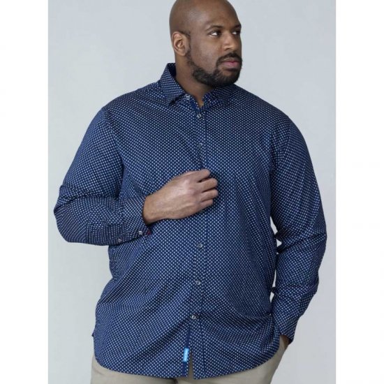 D555 Lavar Long Sleeve Diamond Printed Shirt - Košulje - Muške Košulje Veliki Brojevi
