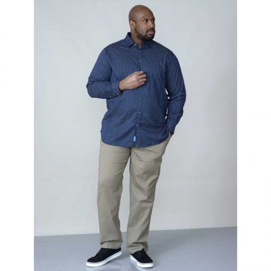 D555 Lavar Long Sleeve Diamond Printed Shirt - Košulje - Muške Košulje Veliki Brojevi