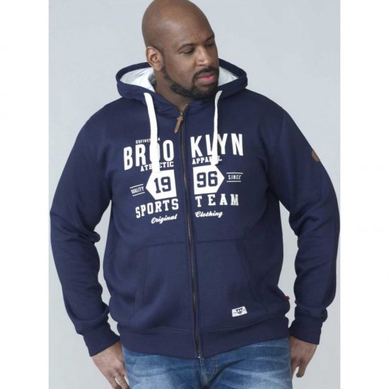 D555 Thurston Full Zip Hoodie Navy - Puloveri & dukserice - Muške Puloveri & dukserice veliki brojevi