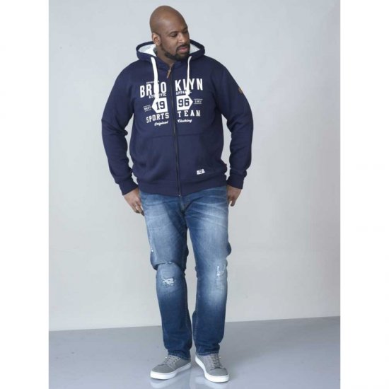 D555 Thurston Full Zip Hoodie Navy - Puloveri & dukserice - Muške Puloveri & dukserice veliki brojevi