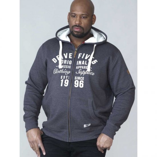 D555 Vadal Full Zip Hoodie Charcoal - Puloveri & dukserice - Muške Puloveri & dukserice veliki brojevi