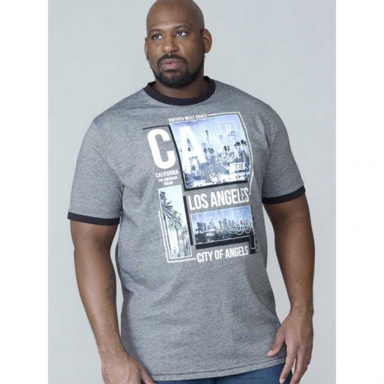 D555 Howie Fine Stripe T-shirt Grey - Majice Kratkih Rukava - Muške Majice Kratkih Rukava Veliki Brojevi 