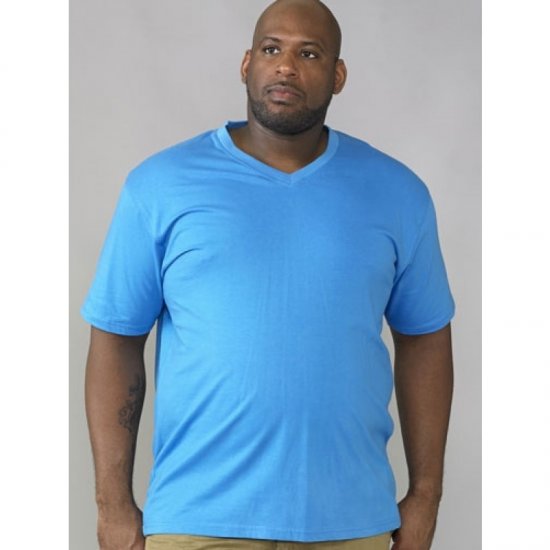 D555 Signature V-neck T-shirt Blue - Majice Kratkih Rukava - Muške Majice Kratkih Rukava Veliki Brojevi 