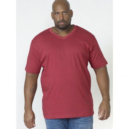 D555 Signature V-neck T-shirt Red - Majice Kratkih Rukava - Muške Majice Kratkih Rukava Veliki Brojevi 