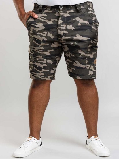 D555 Chadwick Shorts Green Camo - Kratke hlače - Muške Kratke Hlače Veliki Brojevi 