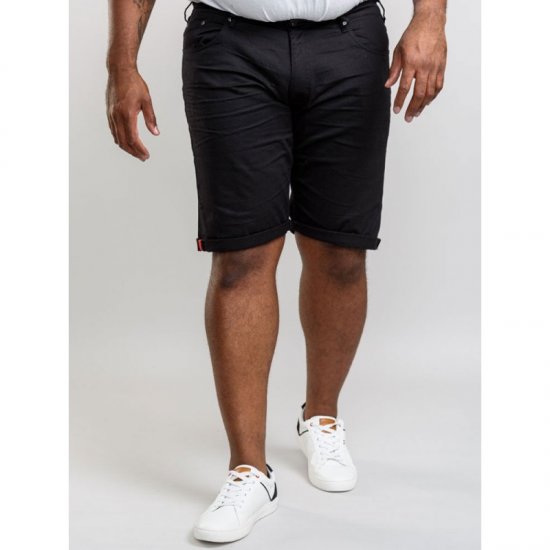 D555 Gilbert Stretch Shorts Black - Kratke hlače - Muške Kratke Hlače Veliki Brojevi 