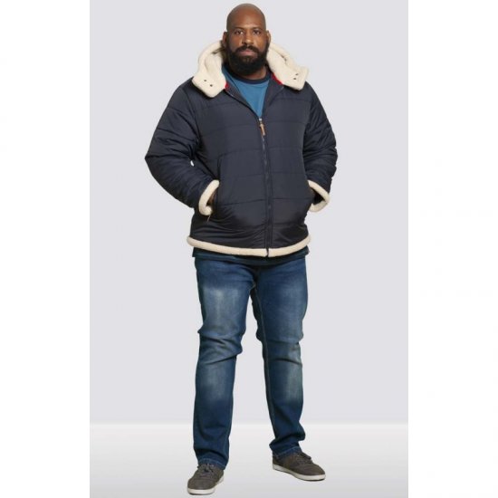 D555 Hudson Hooded Puffer Jacket Navy - Jakne - Muške Jakne Veliki Brojevi