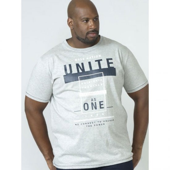 D555 Phillip T-shirt Grey - Majice Kratkih Rukava - Muške Majice Kratkih Rukava Veliki Brojevi 