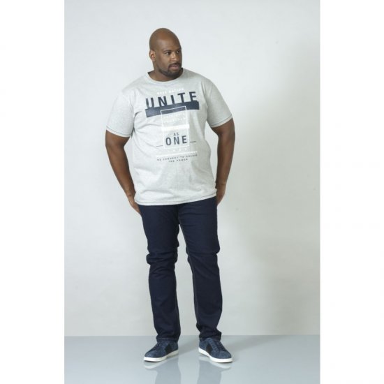 D555 Phillip T-shirt Grey - Majice Kratkih Rukava - Muške Majice Kratkih Rukava Veliki Brojevi 