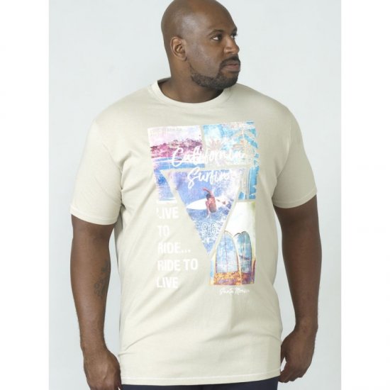 D555 Gordon T-shirt Pale Khaki - Majice Kratkih Rukava - Muške Majice Kratkih Rukava Veliki Brojevi 