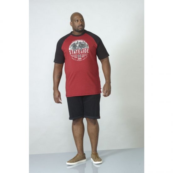D555 Jarvis T-shirt Red - Majice Kratkih Rukava - Muške Majice Kratkih Rukava Veliki Brojevi 