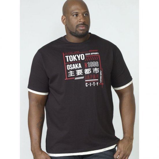 D555 Merlin T-shirt Black - Majice Kratkih Rukava - Muške Majice Kratkih Rukava Veliki Brojevi 