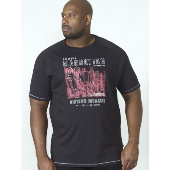 D555 Perry T-shirt Black - Majice Kratkih Rukava - Muške Majice Kratkih Rukava Veliki Brojevi 