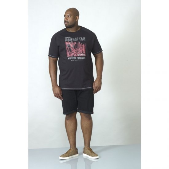 D555 Perry T-shirt Black - Majice Kratkih Rukava - Muške Majice Kratkih Rukava Veliki Brojevi 